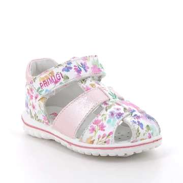 Kislány zárt orrú szandál, virágmintás, 26